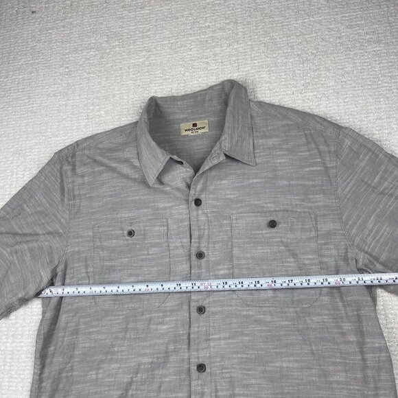 Woolrich Button Down Shirt Men's Large Short Sleeve Summer Outdoor Retro Gray - Picture 8 of 16